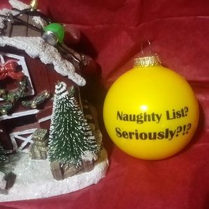 NIB "Holiday Style" yellow Christmas ornament ball